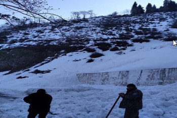 Фотография к новости: Снежная лавина сошла на дорогу в Алматинской области
