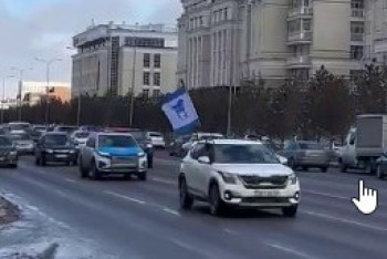 Фотография к новости: Автопробег провела партия "Ак жол" в городах Казахстана