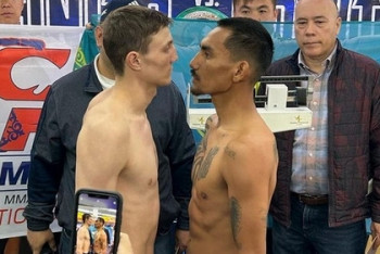 Фотография к новости: Непобеждённый казахстанец прошел взвешивание перед боем в Мексике