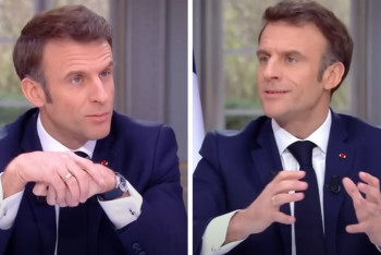 Фотография к новости: Макрон снял дорогие часы во время интервью о пенсионной реформе