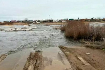 Фотография к новости: Из-за паводка остановлена работа пункта пропуска на границе Казахстана и России