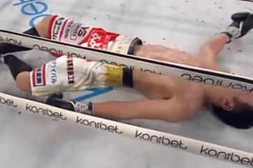 Фотография к новости: Страшным нокаутом закончился бой казахстанца с японцем