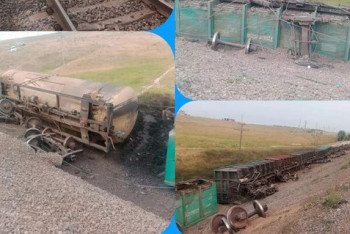 Фотография к новости: Вагоны сошли с рельсов близ Шымкента