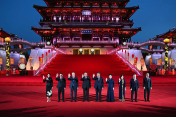 Фотография к новости: Состоялась церемония встречи глав государств – участников саммита "Центральная Азия – Китай"