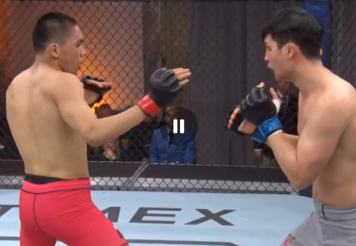 Фотография к новости: Казахский боец из Китая отправил в нокаут южнокорейца в битве за контракт UFC