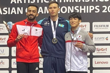 Фотография к новости: Казахстанские гимнасты завоевали золото и серебро на чемпионате Азии в Сингапуре