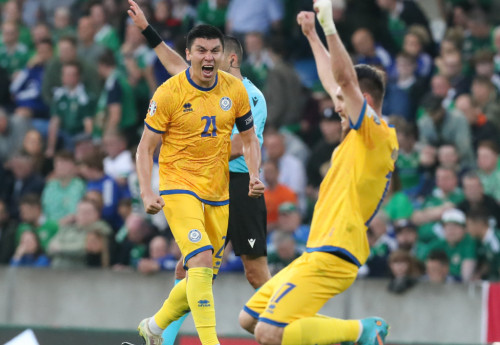 Фотография к новости: Cборная Казахстана по футболу сыграла исторический матч в Белфасте