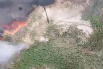 Фотография к новости: Площадь охваченного огнём камыша в Атырауской области удалось сократить