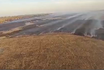 Фотография к новости: Камыш горит в Атырауской области третьи сутки: спасатели сбросили уже 200 тонн воды