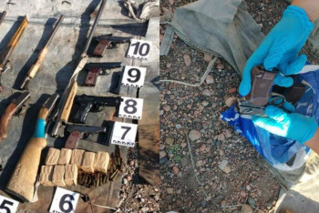 Фотография к новости: Крупный схрон боеприпасов и оружия обнаружили в Шу