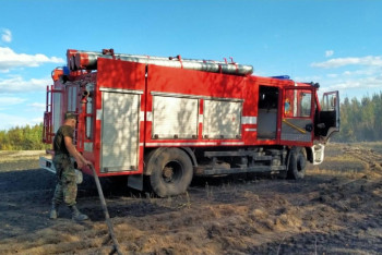 Фотография к новости: Сухая трава горит возле Степногорска