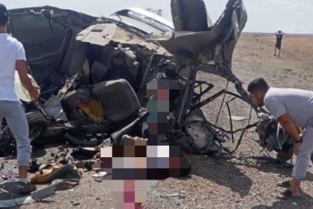 Фотография к новости: Toyota столкнулась с грузовиком в Улытауской области, погибли пять человек