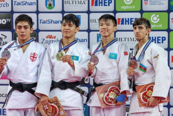 Фотография к новости: Казахстанские дзюдоисты завоевали сразу три медали на ЧМ в Хорватии