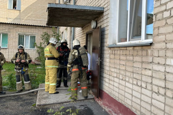 Поликлиника загорелась в Петропавловске