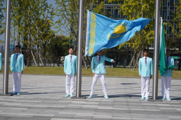 Фотография к новости: Паралимпийцы подняли флаг Казахстана в Ханчжоу