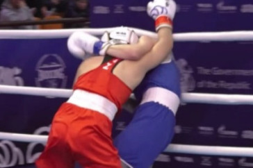 Фотография к новости: Дисквалификацией едва не закончился бой казахстанки в Армении