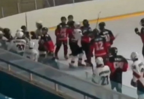 Фотография к новости: Массовое побоище устроили юные хоккеисты в Актобе