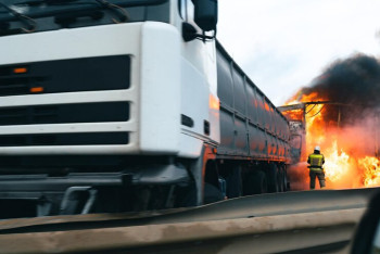 Фотография к новости: Фура с 18 тоннами яиц загорелась на трассе в Акмолинской области