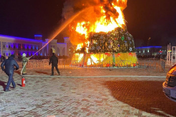 В Таразе задержали поджигателя новогодней ёлки