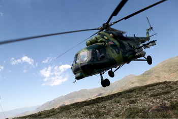 Фотография к новости: Военный вертолет упал в Бишкеке