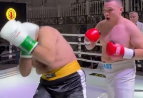 Фотография к новости: Казахстанец за 12 секунд отправил в нокаут боксёра из Грузии