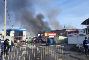 Фотография к новости: Появились новые подробности о пожаре на рынке "Акшын" в Семее
