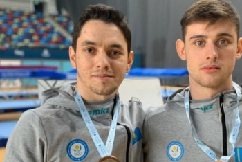 Фотография к новости: Казахстанцы взяли "серебро" на этапе Кубка мира по батутной гимнастике