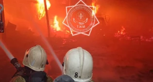 Появилось видео с места крупного пожара в Алматы