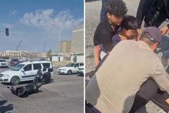 В Актау автомобиль сбил подростка на мопеде