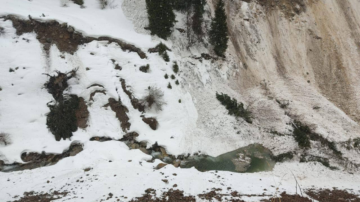 Лавина сошла в горах Алматы