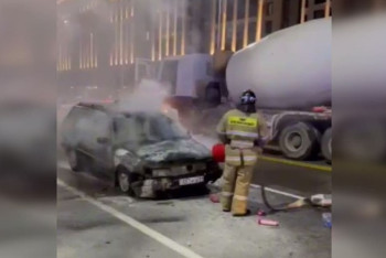 Автомобиль сгорел на левобережье Астаны