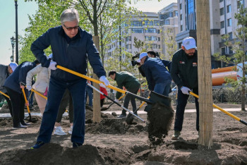 Фотография к новости: Президент принял участие в городском субботнике