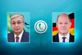 Фотография к новости: Токаев поговорил с Федеральным канцлером ФРГ Олафом Шольцем