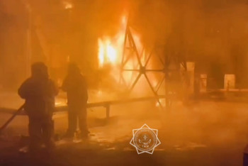 Фотография к новости: Пожар произошёл на металлургическом заводе в Таразе