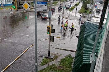 Фотография к новости: Проливные дожди вызвали коммунальный коллапс в Петропавловске