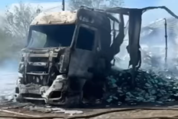 Фотография к новости: Грузовик с 20 тоннами тетрадей поджёг сельчанин в Актюбинской области