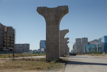 Фотография к новости: В Астане завершили строительство опор для LRT