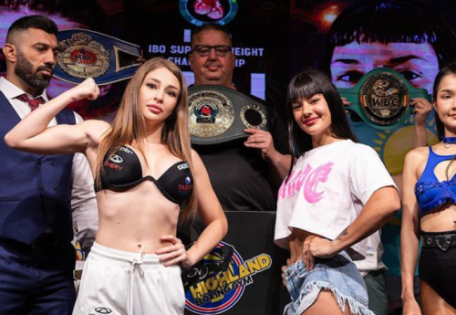 Фотография к новости: "Казахстанская Барби" прошла процедуру взвешивания перед боем за титул чемпионки мира