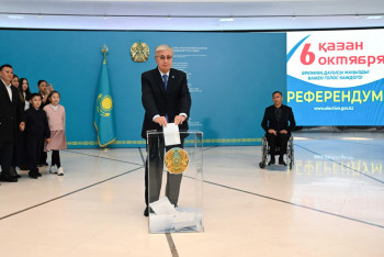 Фотография к новости: Президент Касым-Жомарт Токаев  проголосовал на референдуме по вопросу строительства АЭС