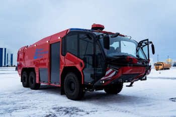 Фотография к новости: Первый аэродромный пожарный автомобиль появился в Казахстане