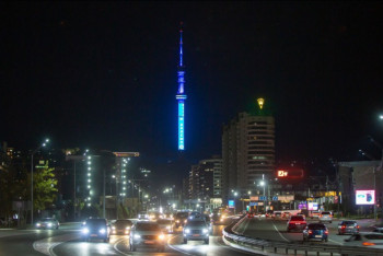 Фотография к новости: Поздравительное световое шоу транслировалось на телебашне Коктобе (видео)