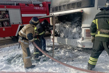 Фотография к новости: Пассажирский автобус вспыхнул в Уральске