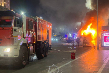 Фотография к новости: Автобус сгорел в Караганде