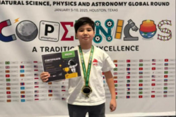 Фотография к новости: Казахстанский школьник завоевал золото на Всемирной олимпиаде в США