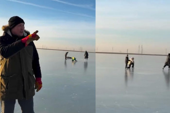 Фотография к новости: Природа создала идеальный каток в пригороде Атырау