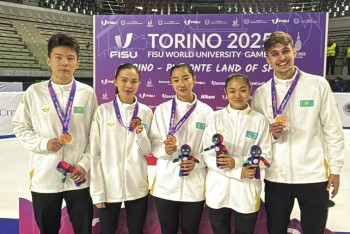 Фотография к новости: Казахстан завоевал бронзу по шорт-треку на Универсиаде