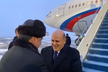 Фотография к новости: Михаил Мишустин прибыл в Алматы