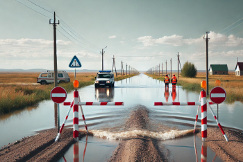 Фотография к новости: Угрозы нет: в МЧС рассказали о ситуации на подтопленном участке трассы в Костанайской области