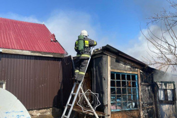 Фотография к новости: Бабушка и ее внуки спасены из объятого пламенем дома в Баянауле
