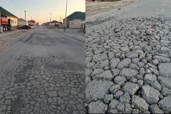 В Тасбогете асфальт потрескался всего через три месяца после укладки